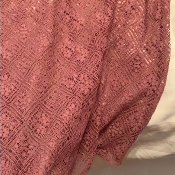 Free people NWT size large mauve lace turtleneck - Picture 4 of 4